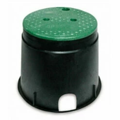 NDS - 111BC - STD 10" Round Box And Overlapping Lid, Green Lid/Black Body