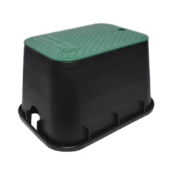 Dura Valve Box Rectangle Black Box/Green Lid Overlapping -Sprinkler Supply Store Sales 120 DURA