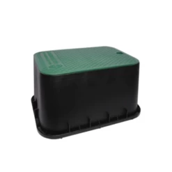 Dura Valve Box Rectangle Black Box/Green Lid Overlapping -Sprinkler Supply Store Sales 150 DURA