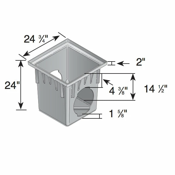 NDS - 2400 - 24 In. Catch Basin 2 Openings 2 NDS - 2400 - 24 In. Catch Basin 2 Openings - Image 2