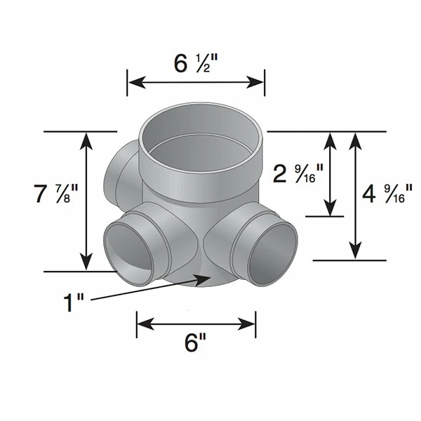 NDS - 350 - 4 Way 3 & 4" Outlet 1 NDS - 350 - 4 Way 3 & 4" Outlet