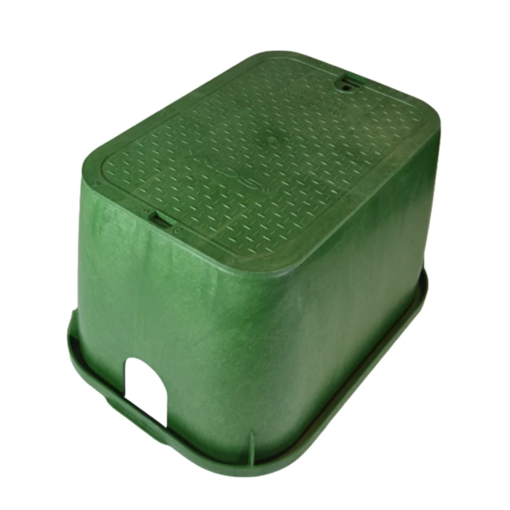 NDS - 114BC - Standard Valve Box Rectangle 14 In. X 19 In. X 12 In.H Green Box/Green Lid Overlapping ICV 1 NDS - 114BC - Standard Valve Box Rectangle 14 In. X 19 In. X 12 In.H Green Box/Green Lid Overlapping ICV